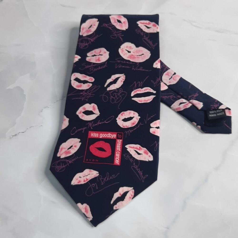 Avon Breast Cancer Crusade Kiss Goodbye To Breast Cancer Silk Tie
